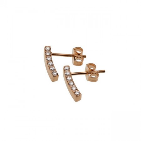 Line earrings small rose gold