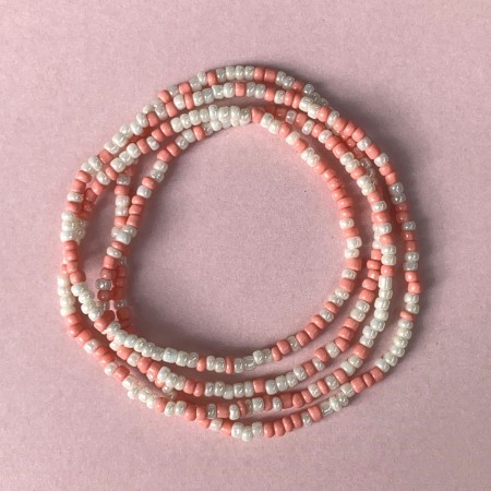 Perlesmykke Ibiza salmon/white
