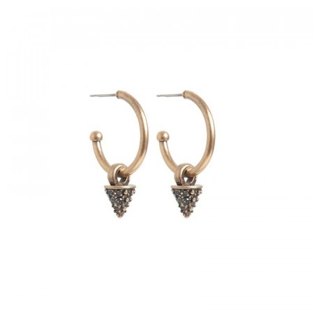 A&C Glittering spike creol earrings bronze