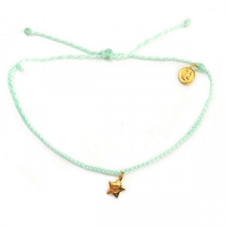 Pura Vida Armbånd Gold Bitty Star Seafoam