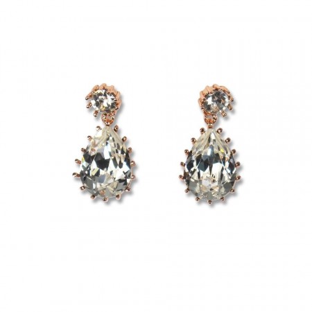 Droplet earring clear/rose gold