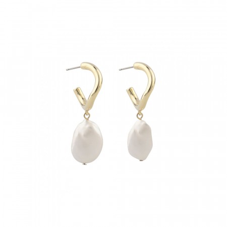 SNÖ Maxime oval earring gold/white