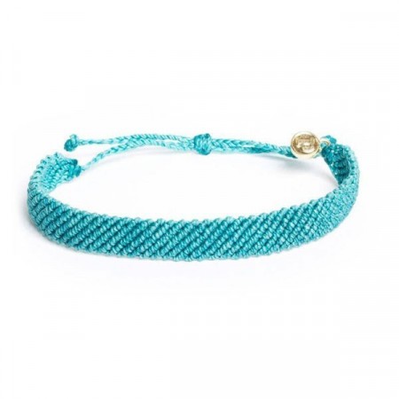 Pura Vida Armbånd Flat Braided Pacific blue