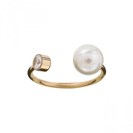 Luna ring med perle/krystall