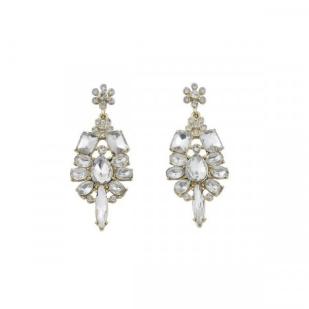 Swire big pendant ear gold/clear