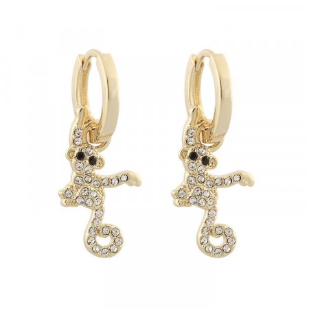 SNÖ Charms earring monkey gold/clear