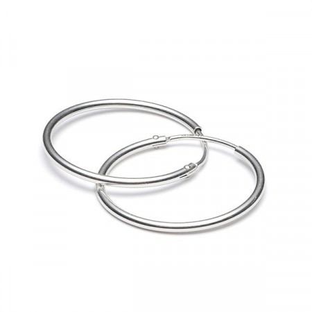 Enamel silver hoops