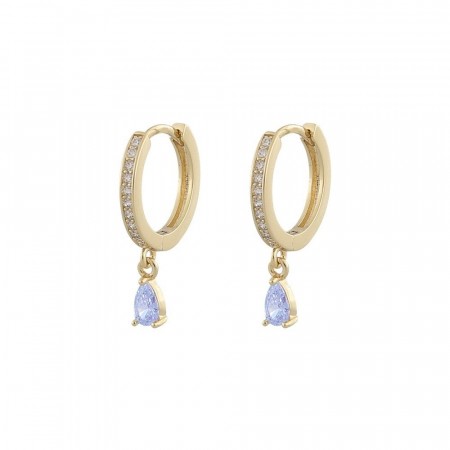 Snö of Sweden Camille drop earrings gold/light blue 