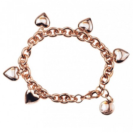 Card charm brace heart plain rosé