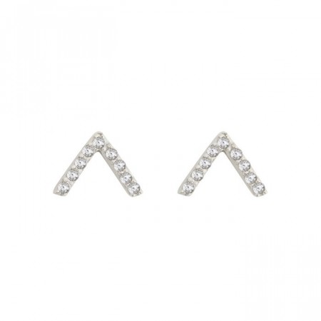 Strict sparkling V earrings silver