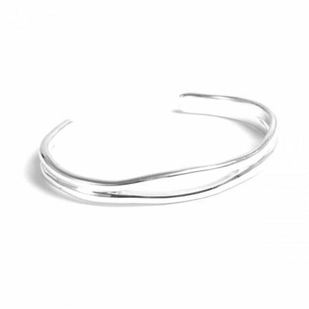 A&C bracelet cuff sculptured hoops silver