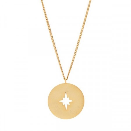 Compass necklace gold