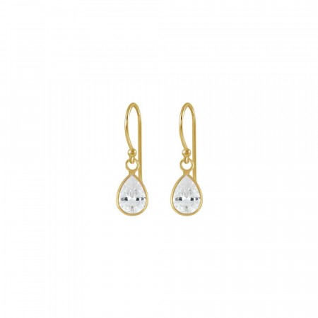 Colette mini drop earrings clear/gold