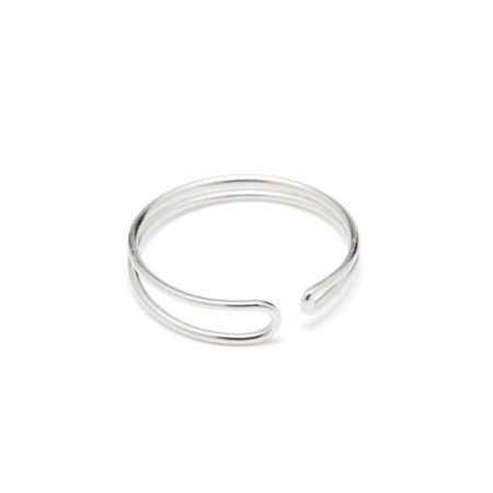 Enamel slim ring silver
