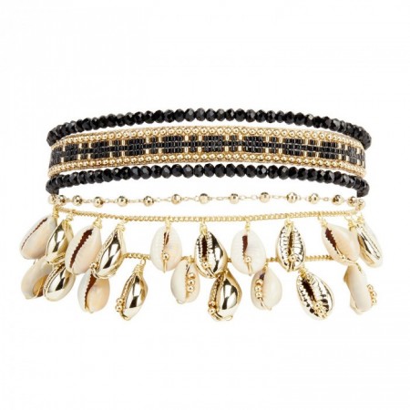 HIPANEMA skjell armbånd Samoa sort