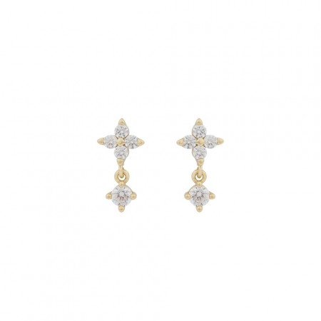 Snö of Sweden Wish short earrings gold/clear