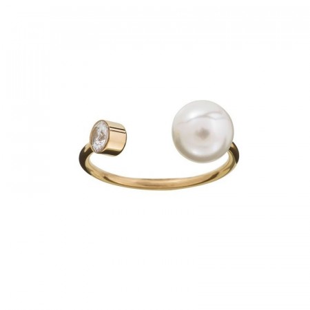 Luna ring med perle/krystall