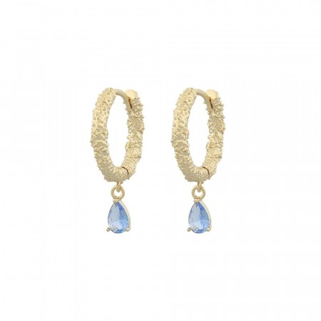 SNÖ London ring pendant ear gold/light blue