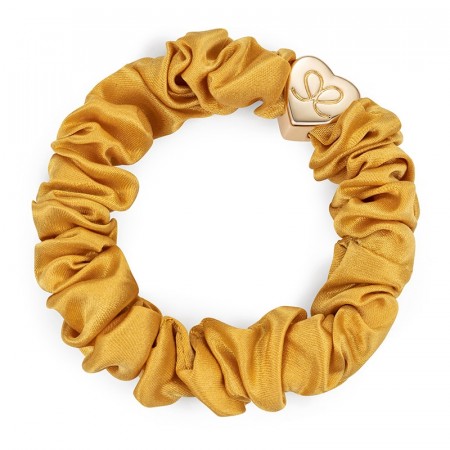 Sennepsgul silke scrunchie