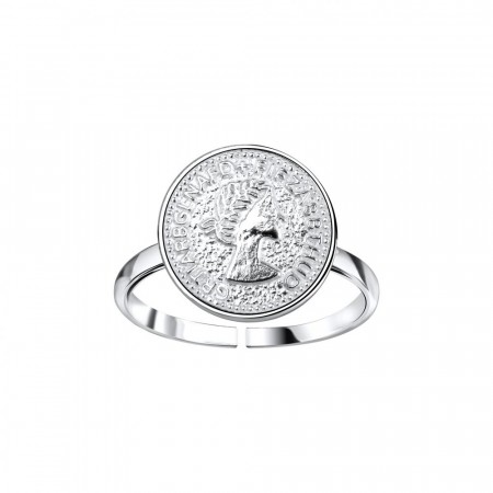Silver Coin open ring