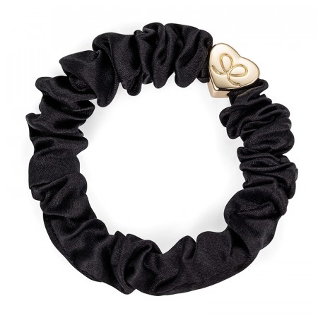 Sort silke scrunchie