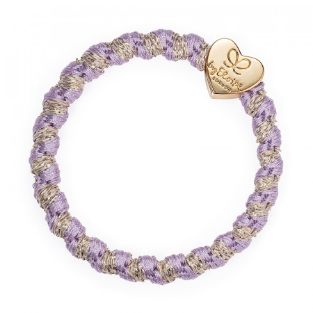 Glitrende lavenderlilla hårstrikk/armbånd