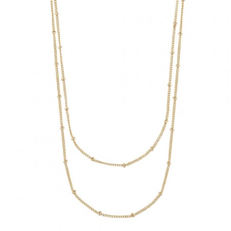 Snö of Sweden Amsterdam double chain necklace gold