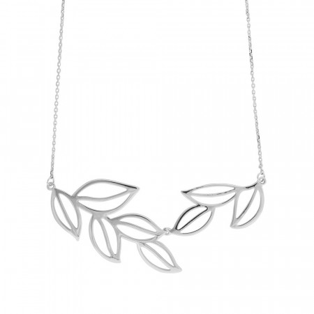 Maple big necklace plain silver