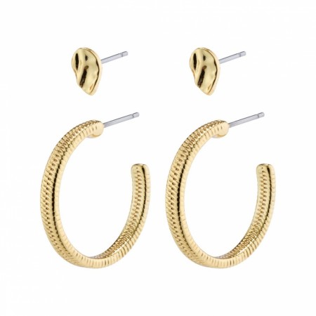 Pilgrim Optimism snake chain hoops and studs goldplated