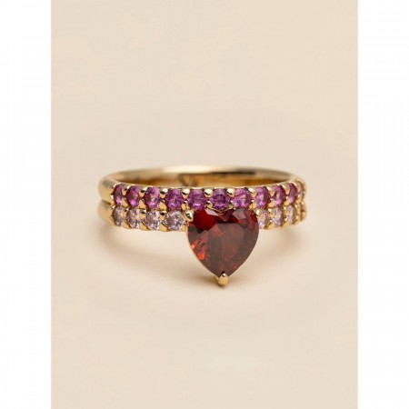 YLVA LI Venus ring – Pink garnet