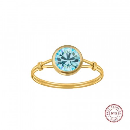 14k gullbelagt Diana handmade aqua bohemica ring