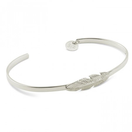 Feather bangle silver