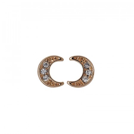 Pilgrim Moon earrings rose gold/clear