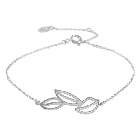 Maple chain bracelet plain silver