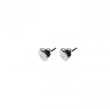 Small card ear plain silver
