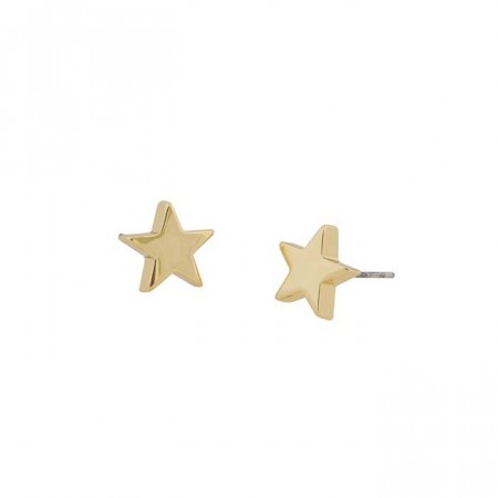 Small star ear plain gold
