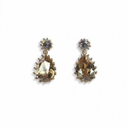 Droplet Earring Crystal Golden Shadow