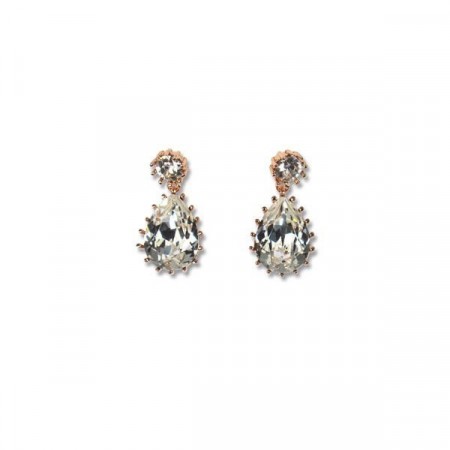Droplet earring clear/rose gold