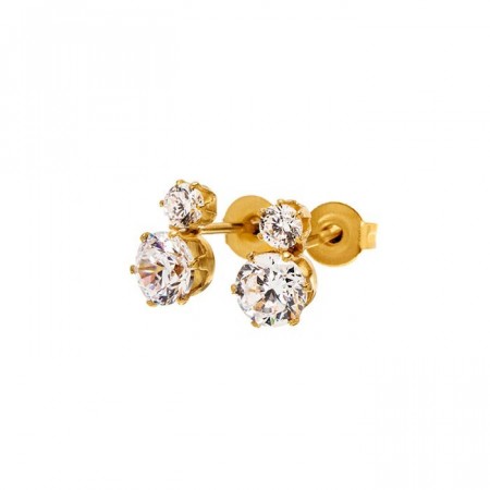 Crown Studs Double Gold