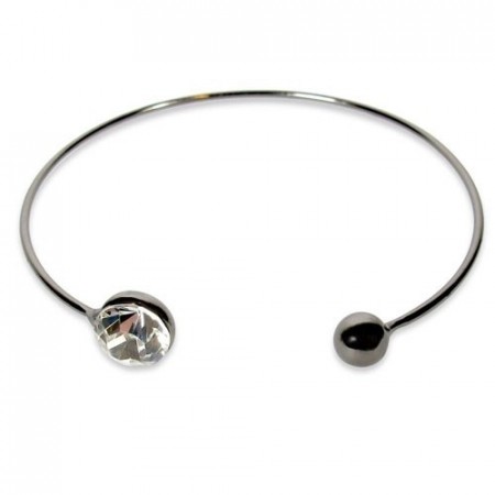 Taylor bracelet gunmetal/clear crystal