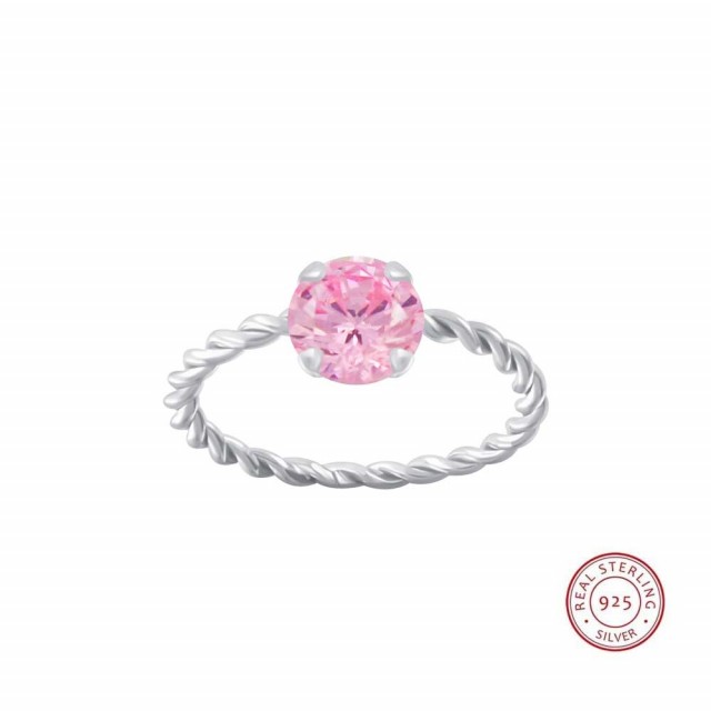 JBX POSITANO TWISTED RING PINK/SILVER