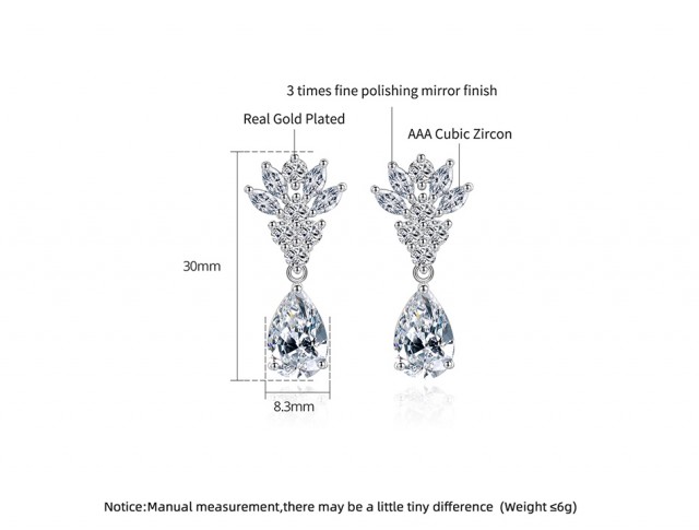 STØRRELSESGUIDE FOR JBX CRYSTAL ROMANCE EARRINGS