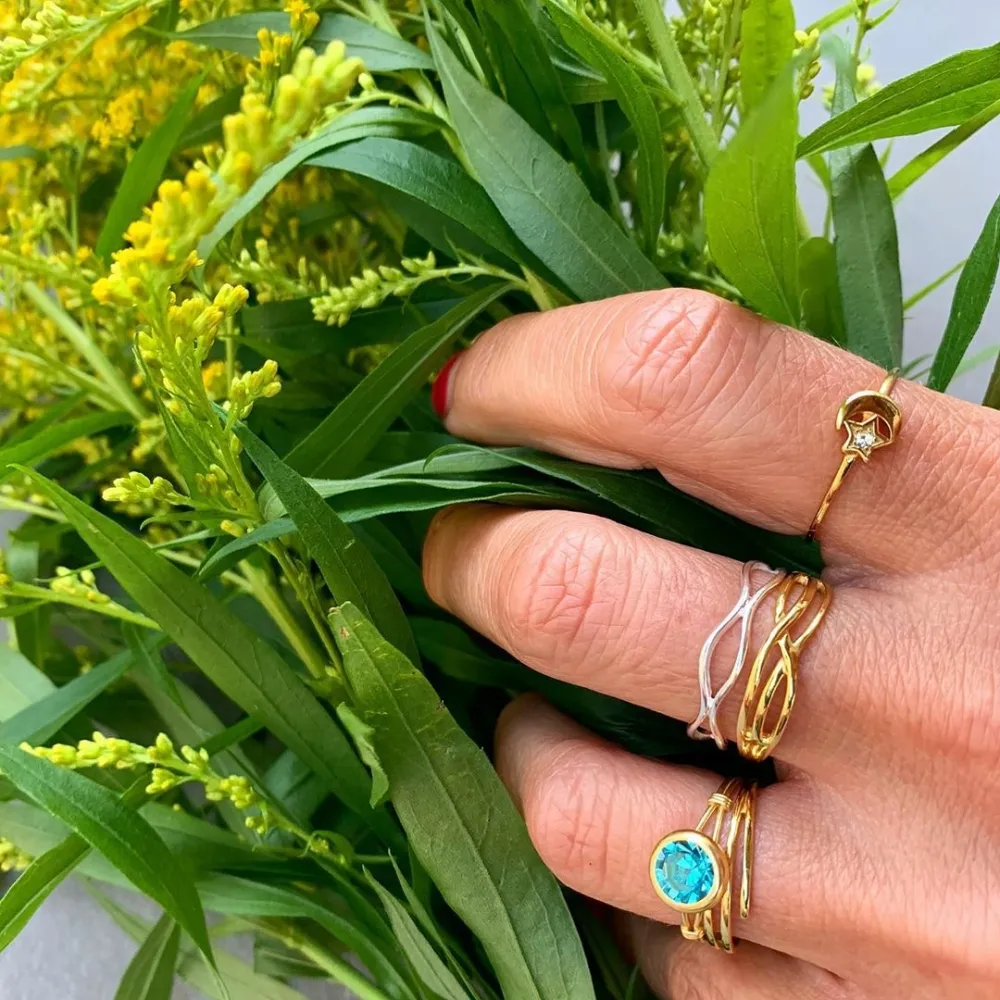 JBX ALWAYS AND FOREVER RING GOLDPLATED PÅ HÅNDEN