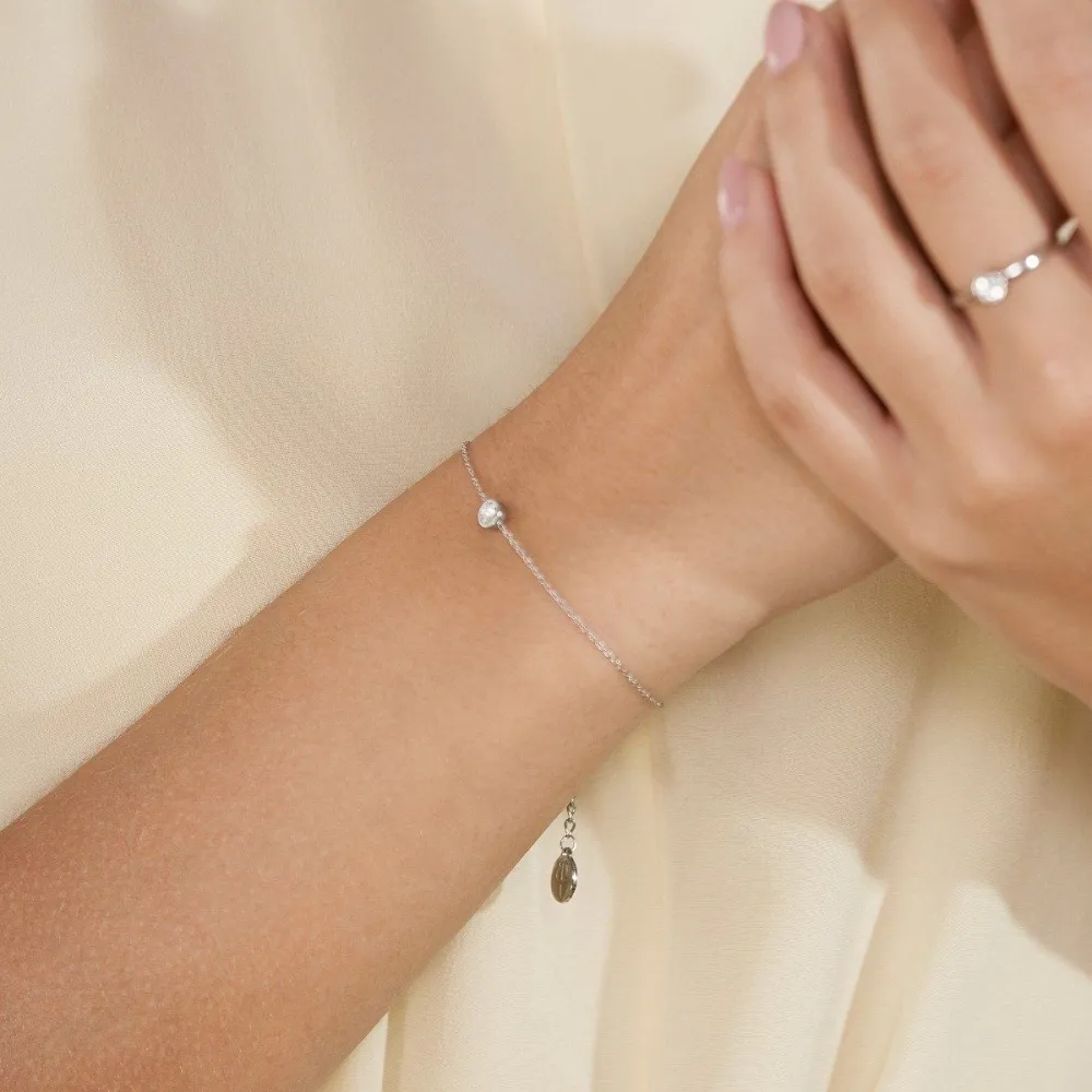 EDBLAD DEW DROP BRACELET STEEL båret på hånden