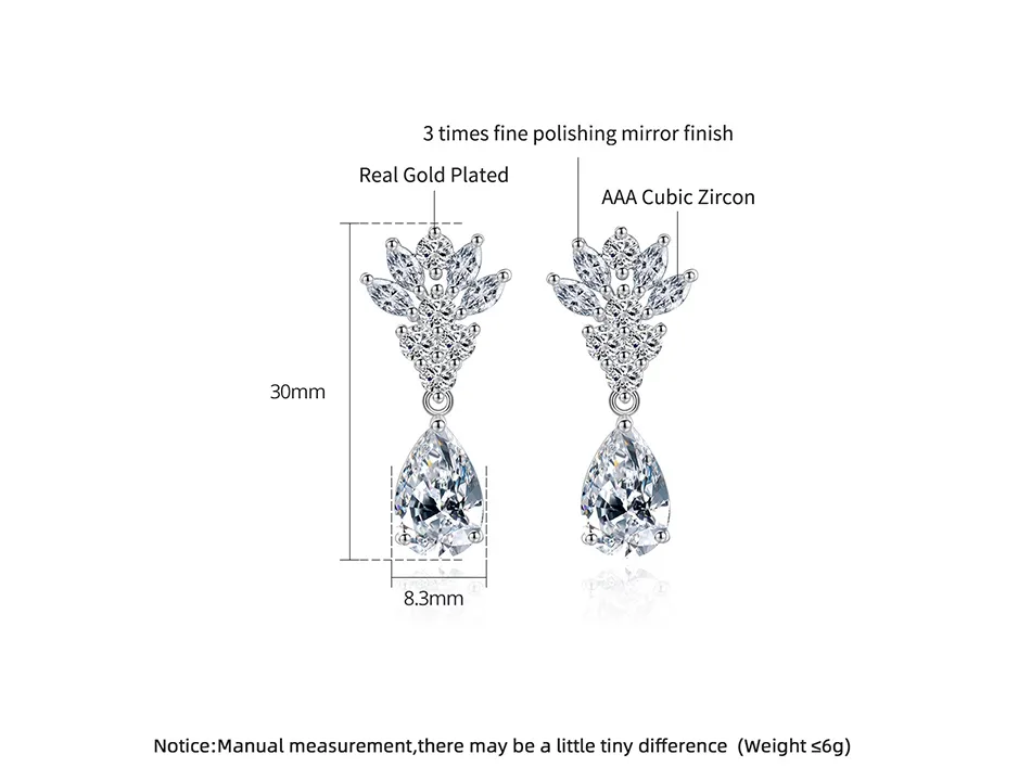STØRRELSESGUIDE FOR JBX CRYSTAL ROMANCE EARRINGS