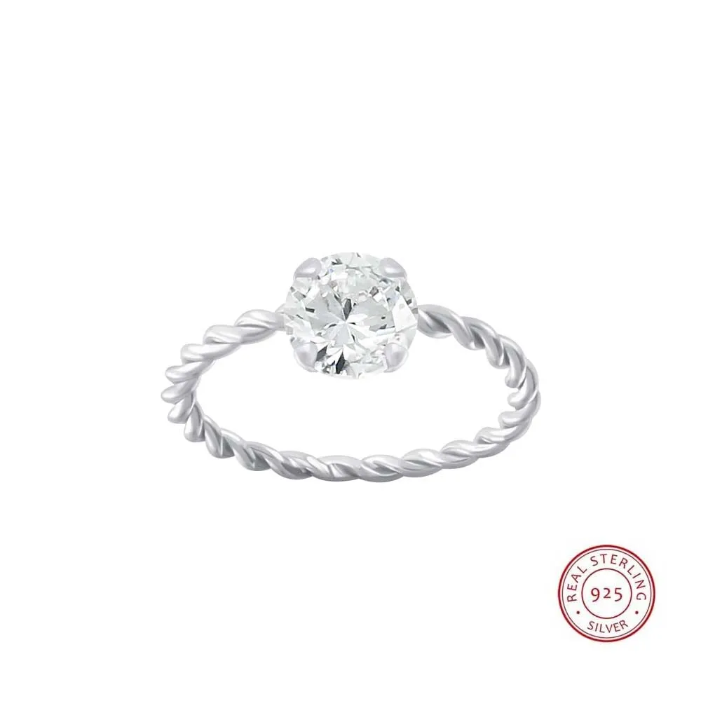 JBX POSITANO TWISTED RING CLEAR/SILVER