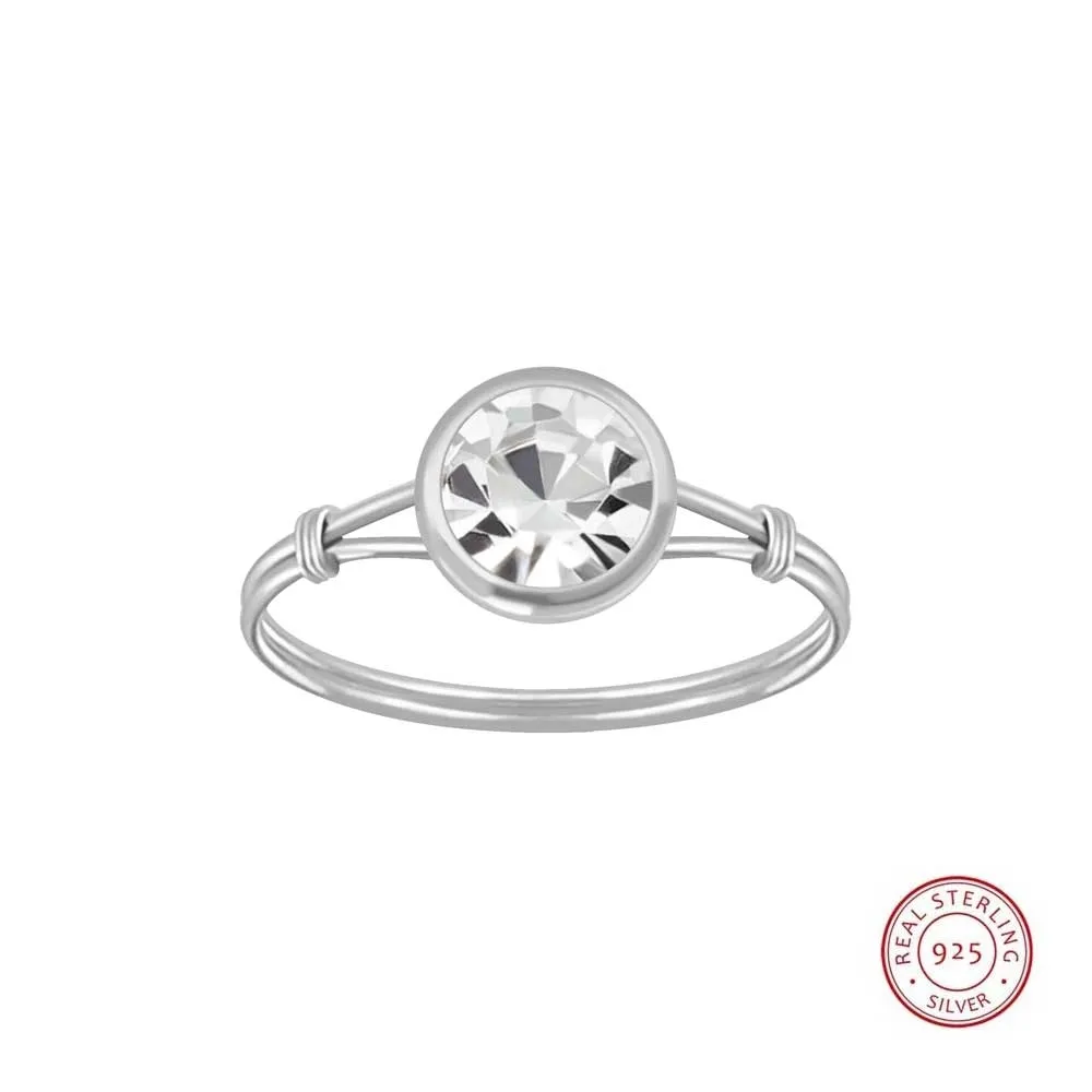 STERLING SILVER DIANA HANDMADE CLEAR RING