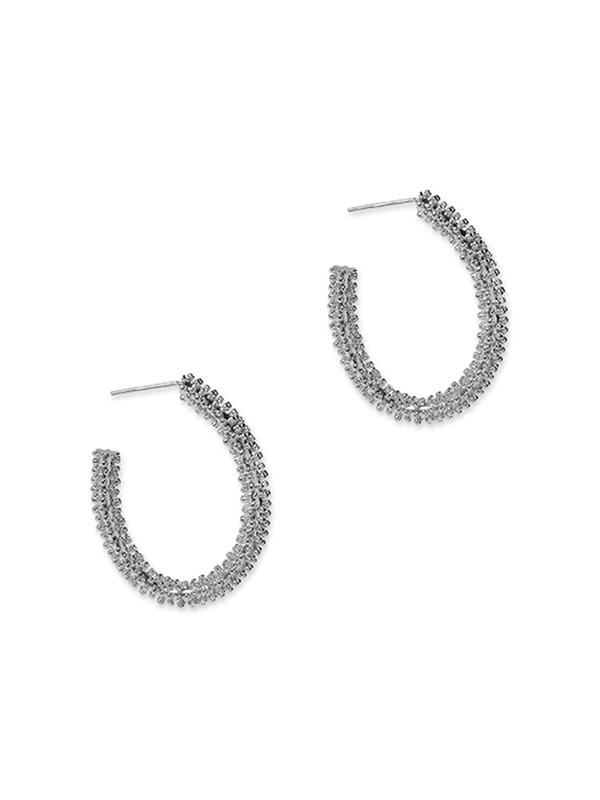 PFG Stockholm Dottie oval hoop earring silver