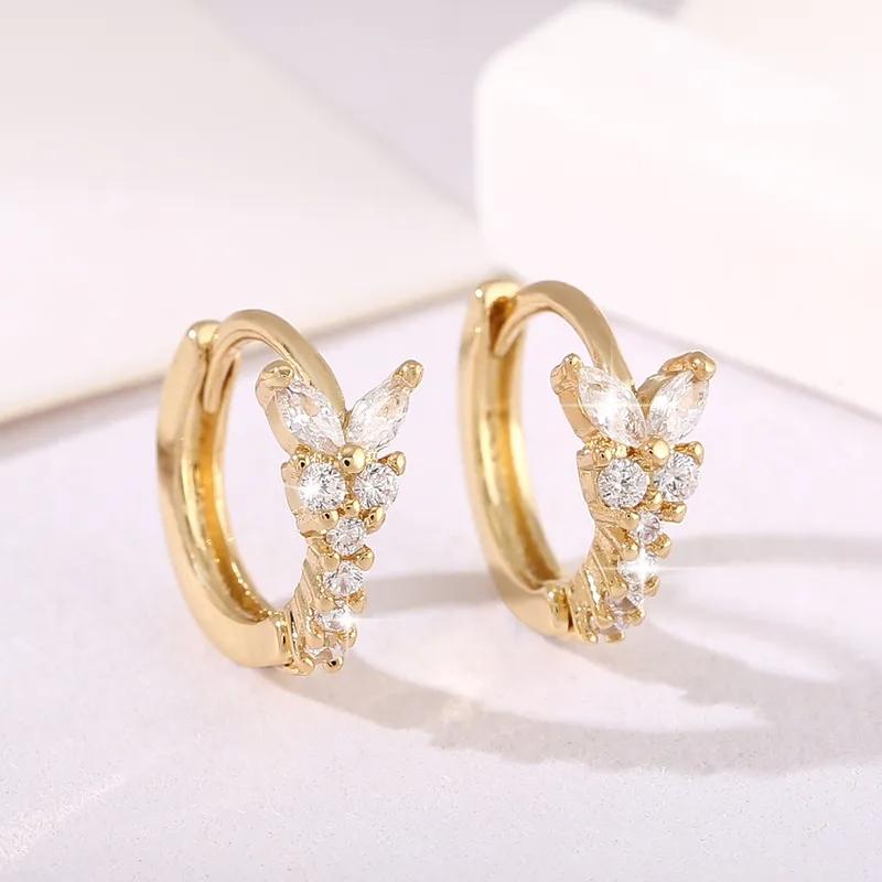 AVI Jewels Petite Butterfly hoops gold
