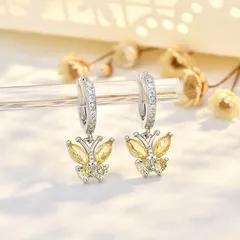 AVI Jewels Butterfly hoops yellow/silver